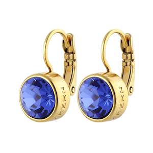 Louise Gold Earrings - Sapphire Blue