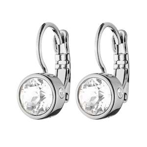 Madu Shiny Silver Earrings - Crystal