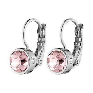 Madu Shiny Silver Earrings - Vintage Rose