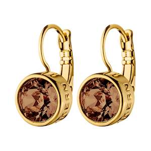 French Hook: Louise Gold Earrings - Brown