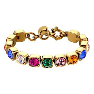 Conian Gold Tennis Bracelet - Rainbow