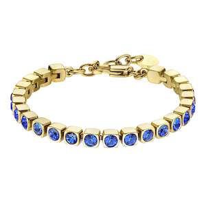 Cory Gold Tennis Bracelet - Sapphire Blue