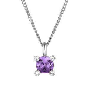 Julia Shiny Silver Necklace - Violet