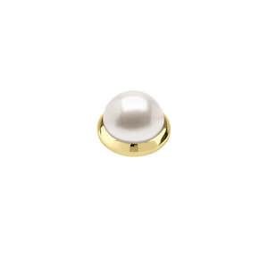 Clutch Your Pearls: Bud Gold Interchangeable Ring Topper - Grey