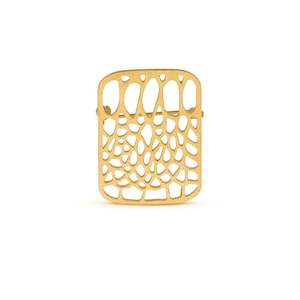 Gaudi Gold Brooch (Square)