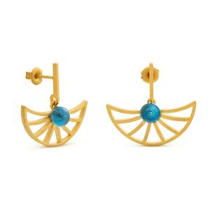 Gaudi Gold Earrings Fan Design