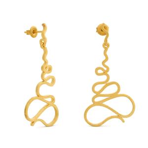 Gaudi Long Gold Stud Earrings