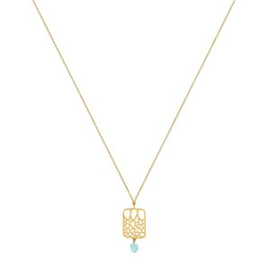 Gaudi Gold Necklace Square Pendant