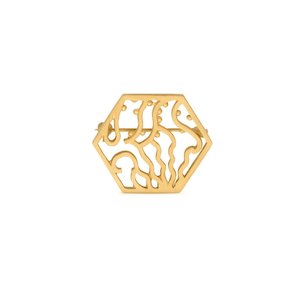 Gaudi Gold Brooch (Hexagon)