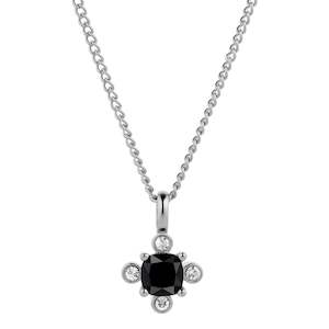 Rimini Shiny Silver Necklace - Black