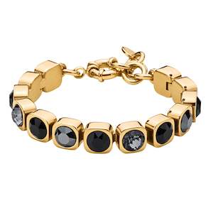 Black Magic 1: Conian Gold Tennis Bracelet - Black Mix