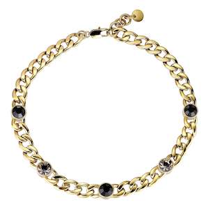 Angelina Gold Necklace - Black