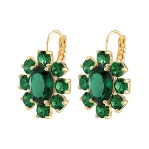 Valentina Gold Earrings - Green