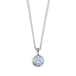 Ette Shiny Silver Necklace - Light Blue