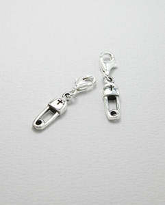 Internet only: Baby Safety Pin Charm in Sterling Silver