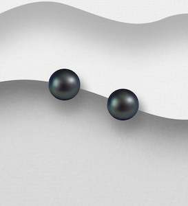 Internet only: Black Pearl Earrings in Sterling Silver