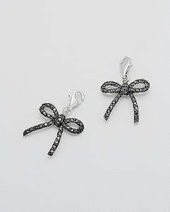 Lucky Bow Charm in Sterling Silver decorated with Crystal Glass