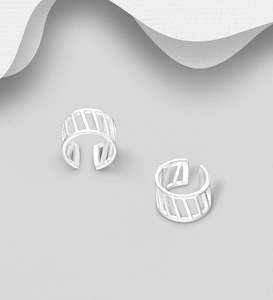 Internet only: Bar Cuff Earrings in Sterling Silver