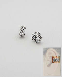 Daisy Cuff Earrings in Sterling Silver