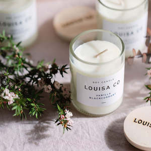 Candle: Vanilla Blackcurrant Soy Candles - By Louisa Co