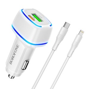 In-Car Fast Charger Dual-Port with Charging Cable