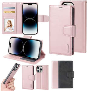 iPhone 16 Case - Magnetic Wallet Case with Cover - Pink