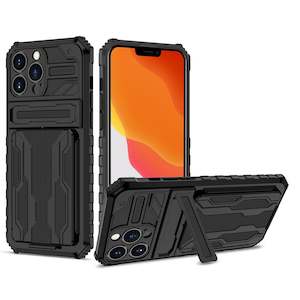 Gift: iPhone 13 Pro Case Drop-proof Protective Case with Hidden Card Slot and Kickstand