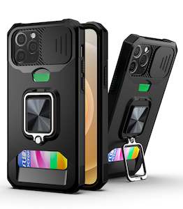 iPhone 12 Pro Max Rugged Phone Case with Cardholder and Kickstand