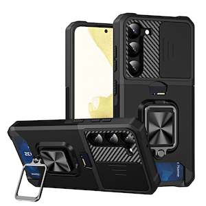 Samsung Galaxy S21 Rugged Phone Case with Cardholder and Kickstand