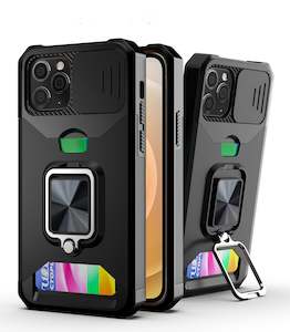 iPhone 11 Pro Max Rugged Phone Case with Cardholder and Kickstand