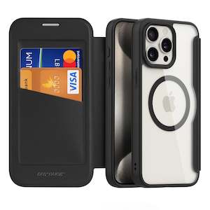 Gift: iPhone 15 Pro Max Wallet Case- Card Holder and MagSafe Compatible- Black