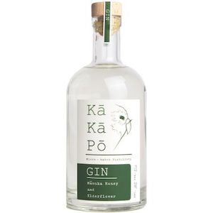 Wine and spirit merchandising: Kākāpō Distillery Mānuka Honey and Elderflower Gin 700ml