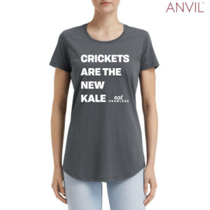 Eat Crawlers cotton "Crickets are the new kale" LADIES t-shirt