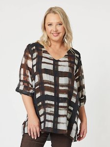 ZENA CHECK LAYERED TUNIC