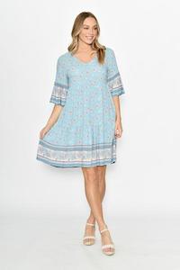 V NECK TUNIC DRESS