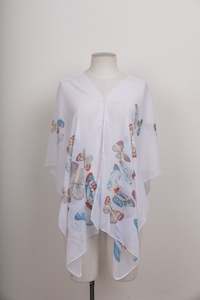 BEACH SHAWL PEARL BUTTON COVER UP