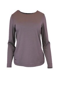 Womens 100% Merino Wool (210) Curve Hem Long Sleeve Jumper Amethyst Ebas583