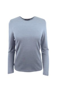 Womens 100% Merino (210) Long Sleeve Crew Top Dusk Blue