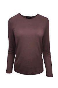 Womens 100% Merino (210) Long Sleeve Crew Top Amethyst