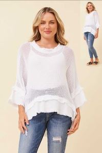 CHEESECLOTH COTTON MESH TOP