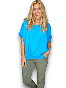 RIVER TEE LINEN DARK TURQUOISE