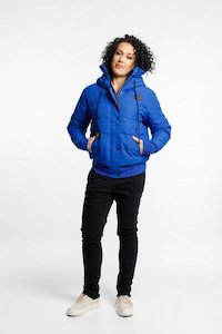 Rose Road: STADIUM PUFFER JACKET CYBER BLUE