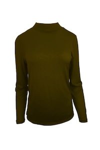 WOMEN'S 100% MERINO WOOL (210) LONG SLEEVE TURTLE NECK JUMPER CHOCOLATE EBAS504