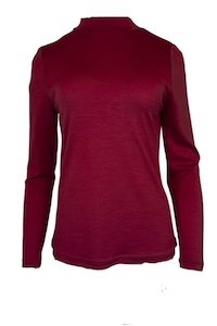 WOMEN'S 100% MERINO WOOL (210) LONG SLEEVE TURTLE NECK JUMPER PINOT