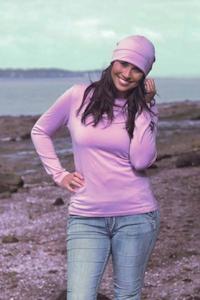 WOMENS 100% MERINO WOOL (210) COWL NECK LONG SLEEVE JUMPER LILAC