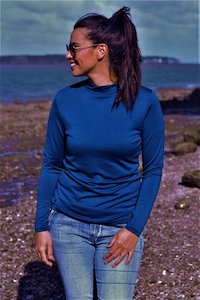 WOMEN'S 100% MERINO WOOL (210) LONG SLEEVE TURTLE NECK JUMPER TWILIGHT