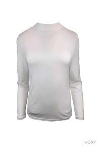 WOMEN'S 100% MERINO WOOL (210) LONG SLEEVE TURTLE NECK JUMPER IVORY EBAS504