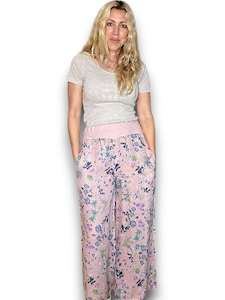 ELASTIC WAIST LINEN PANT LINEN WILD GARDEN BABY PINK