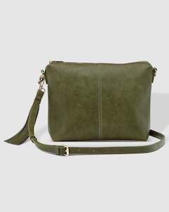 Womens Wallets Clutches And Purses Nz: DAISY STRIPE CROSSBODY BAG KHAKI