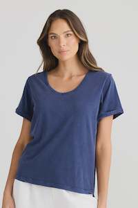 Top: Shanty Kasai Short Sleeve Tee Navy Wash